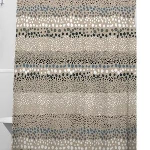 Multicolored Washable Fabric Shower Curtain-Taupe/Black/Gray/White/Blue-72x72